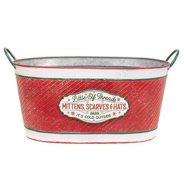 Little Elf Threads Oval Metal Bucket - The Fox Decor